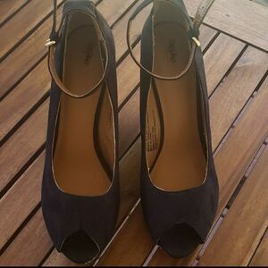 Black PeepToe Wedges 